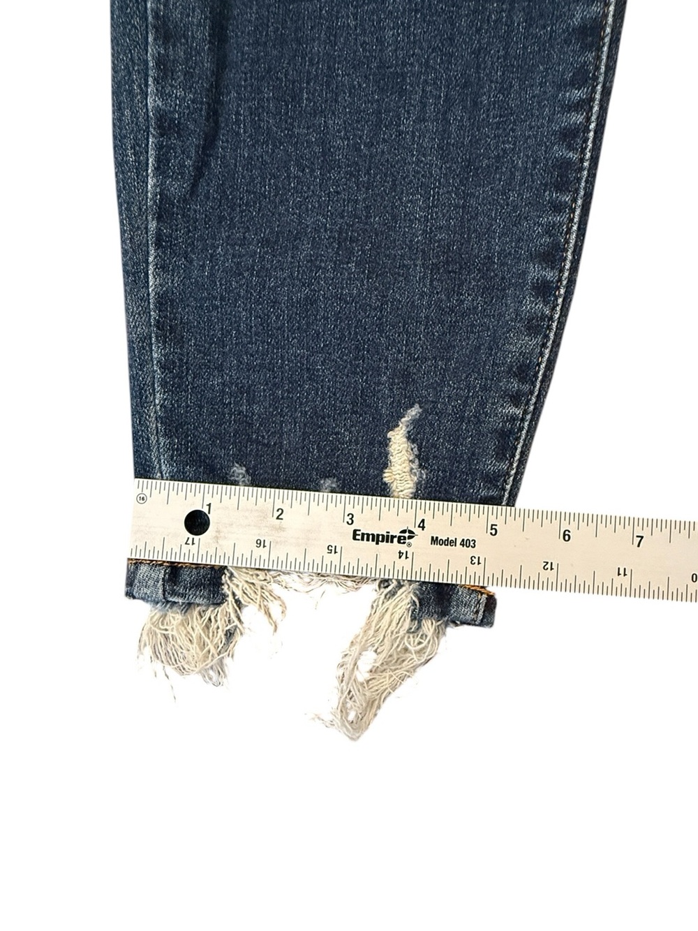 Judy Blue JB82446DK Mid Rise Destroyed Skinny Jeans Raw Hem Distressed Size 7/28 - Picture 15 of 15